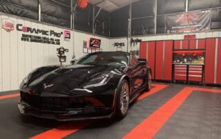 black corvette with spoiler