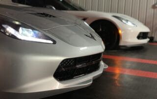 gray and black corvette grills