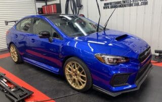 Paint Protective Film on a blue Subaru